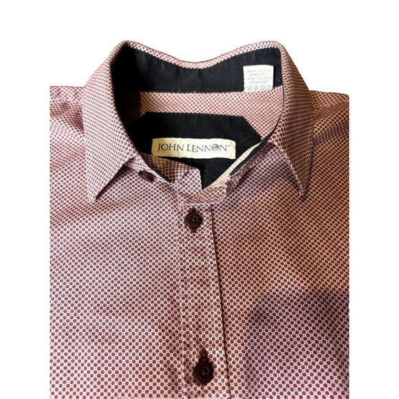 John Lennon by English Laundry‎ Burgundy Button Down Dress Shirt Size M - Picture 2 of 14
